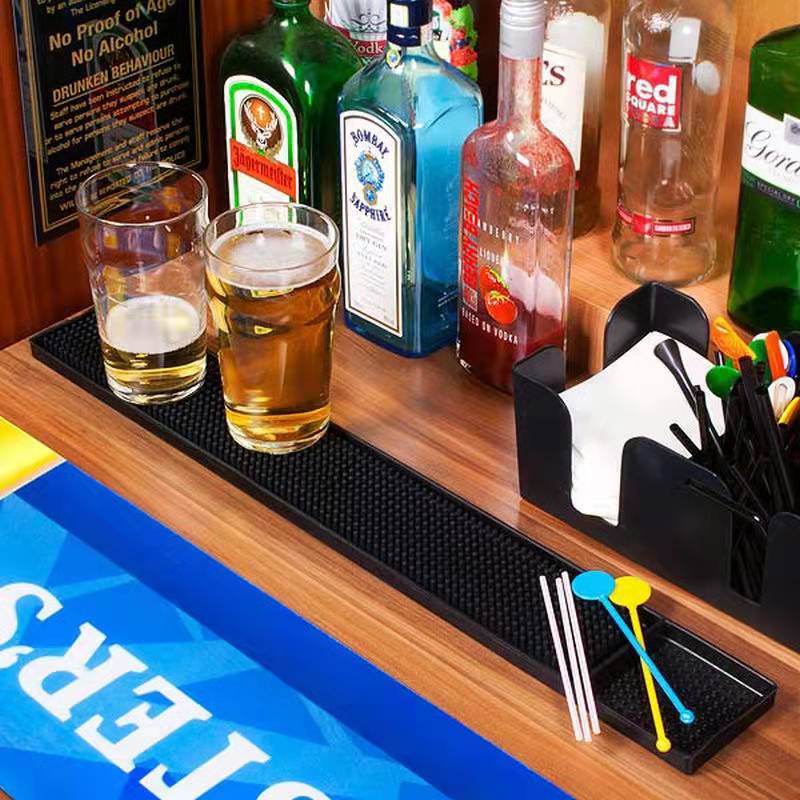 Bar Mat Rubber Anti-slip PVC Coffee Bar Mats Cup Mat Waterproof Heat  Resistant Durable Drain Mat for Home Bar Cafe