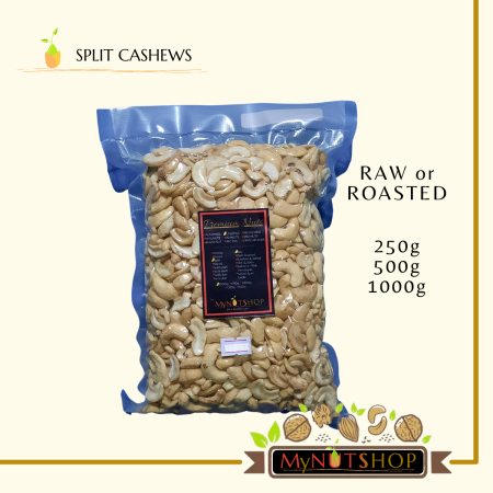 MyNUTSHOP Split Cashews - Raw or Roasted (Unsalted)