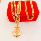 24k Bangkok gold 2in1 set necklace +bracelet #052
