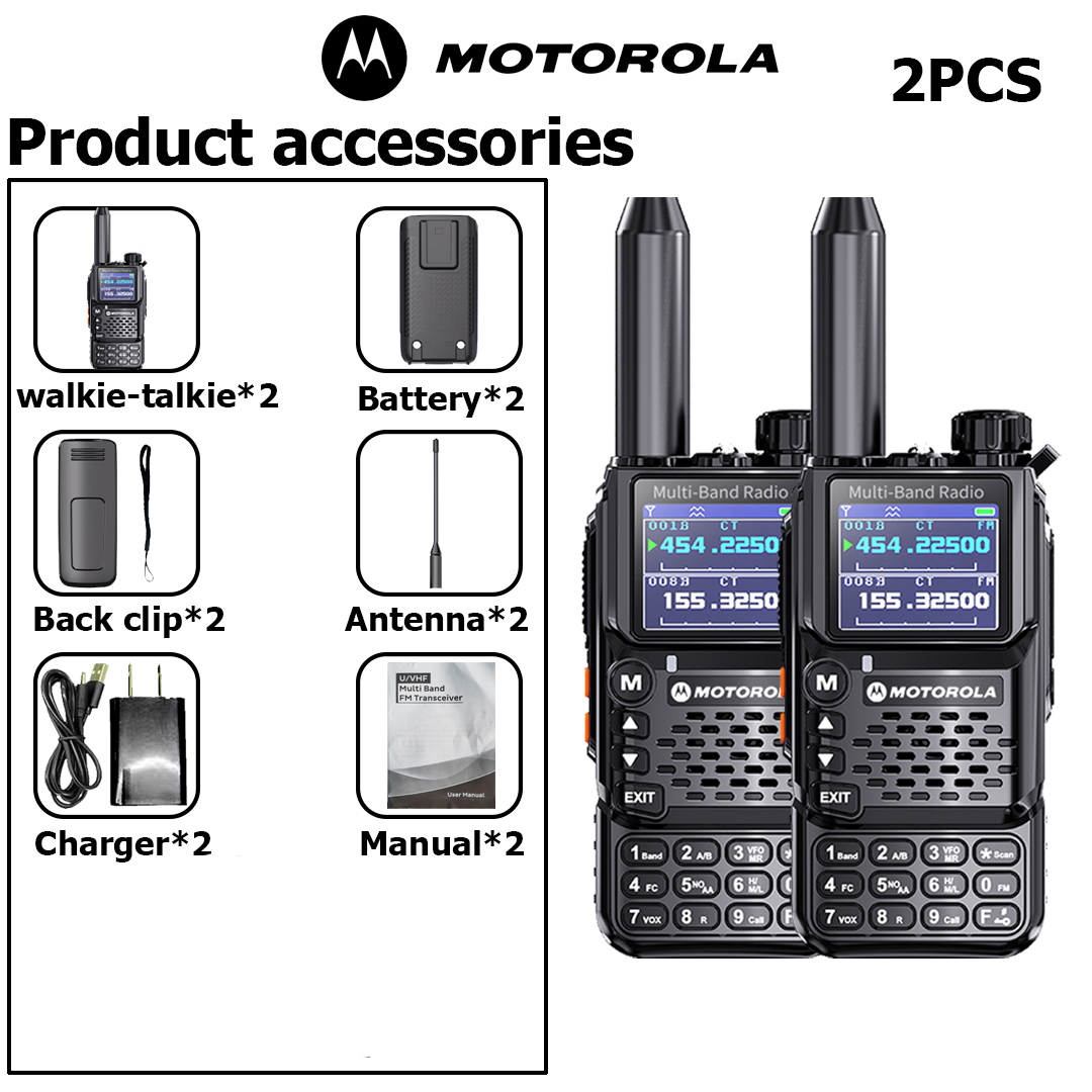 Motorola X10Plus VHF/UHF136-174Mhz & 400-520Mhz 199 Channels 15W Walkie Talkie With Flashlight Two Way Radios 20KM - Image 2