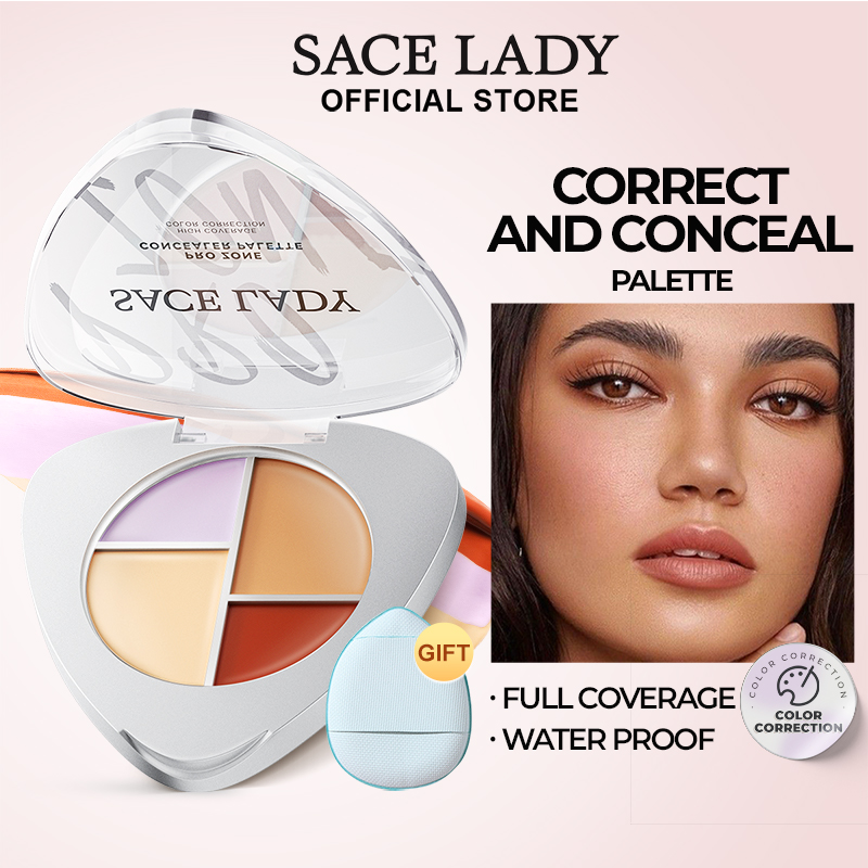 Discount on Sace Lady  shoes - SKU: Sace Lady Full Coverage Concealer Waterproof Long Lasting Smooth 4 Color Concealer + Makeup Tool Con