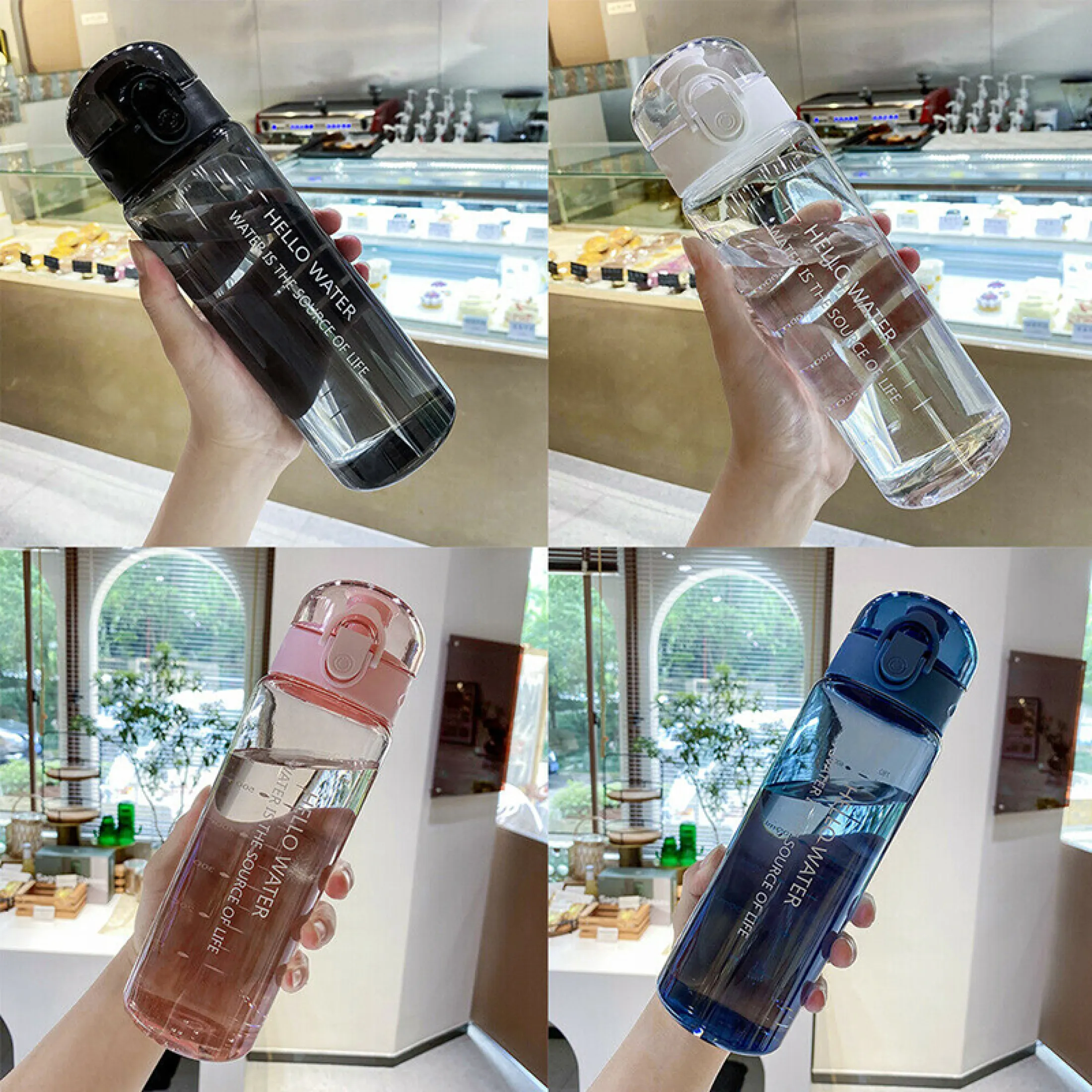 780ml Sports Portable Water Bottle Leakproof Drinks Mugs BPA Free Gym Travel