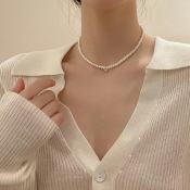 New pearl clavicle chain necklace by C.three from South Korea