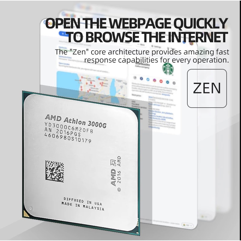 Ipason AMD Athlon 3000G New Processor 3000G GHz Dual-Core CPU