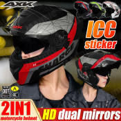 With Icc Certification🔥AXK Helmet motorcycle full face Icc Sticker Unisex anti-fog Suitable for head circumference 21-24.5 inches motor helmet fullface helmet full face helmet for men helmet full face for women