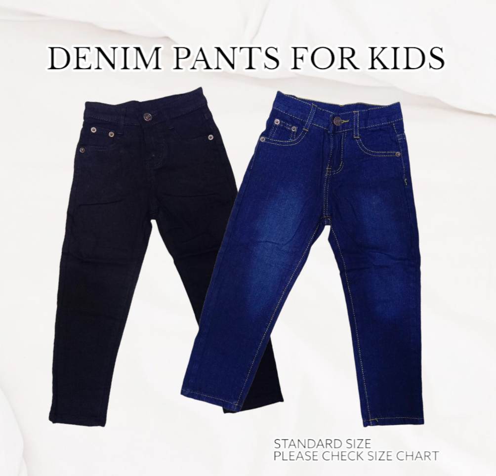 Boys Denim Pants -Black & Blue Plain Design -[Age 3-14 Years Old] | Lazada  Ph