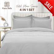 Kasa Bella 4-in-1 Gray Cotton Blend Bedding Set