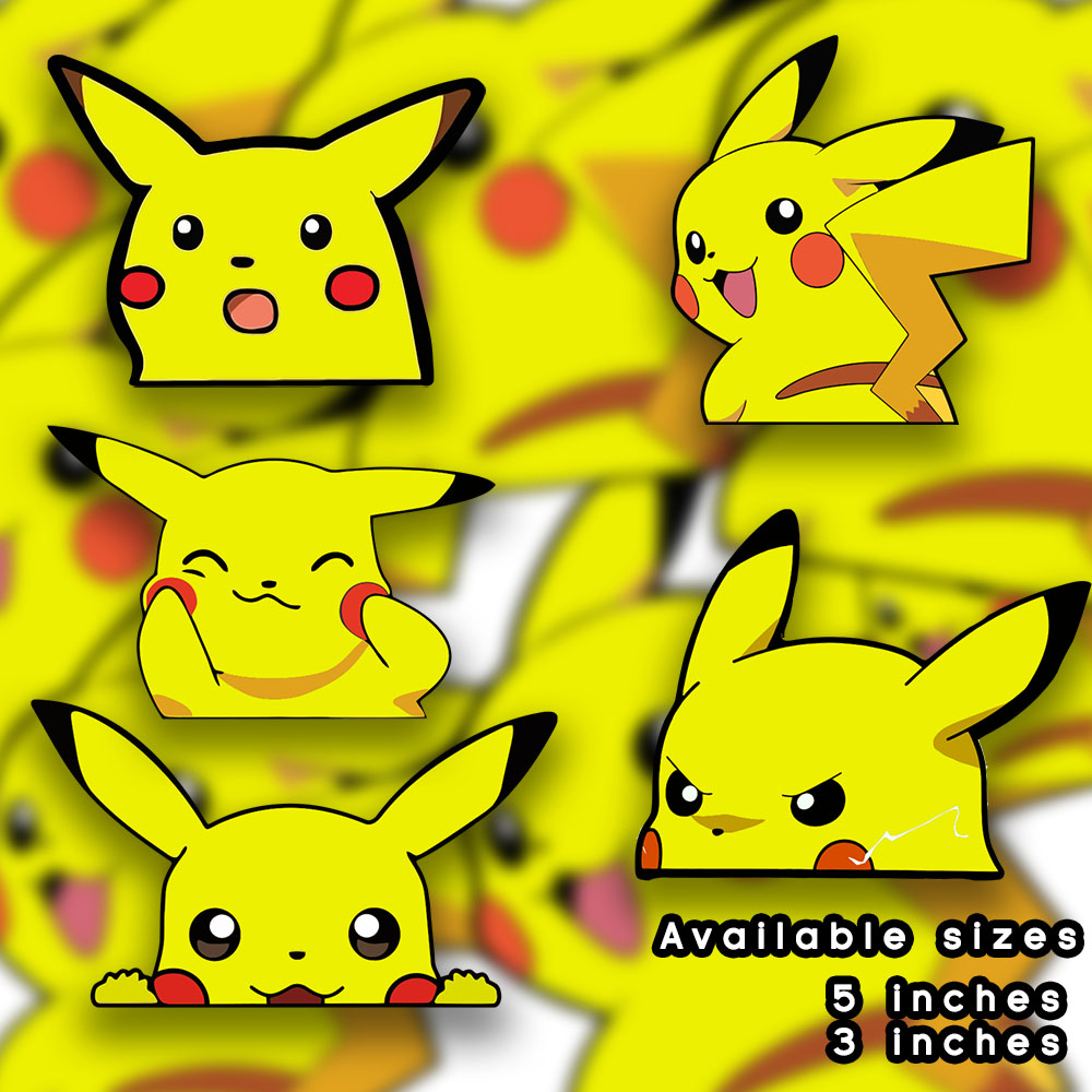 Pokemon Sticker, Suprise Pikachu, Pikachu Peeker