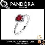 Pandora Red Crystal Heart Ring with Cherries Jubilee Cherries