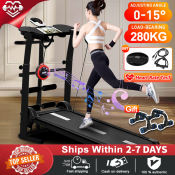 Foldable Treadmill with Silent Shock Absorption and Long Running Belt