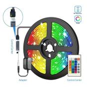 RGB LED strip light kit with remote control and power adapter