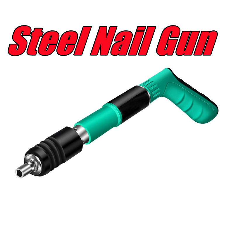 Nail Gun Power Tool Cordless Manual Steel Nail Gun Rivet Concrete Nail Gun Tacker Concrete For Wood Wall Anchor Wire Fastening Pipe Clamp Round Cap Household Fastener Electric Heavy Duty Set - Image 3