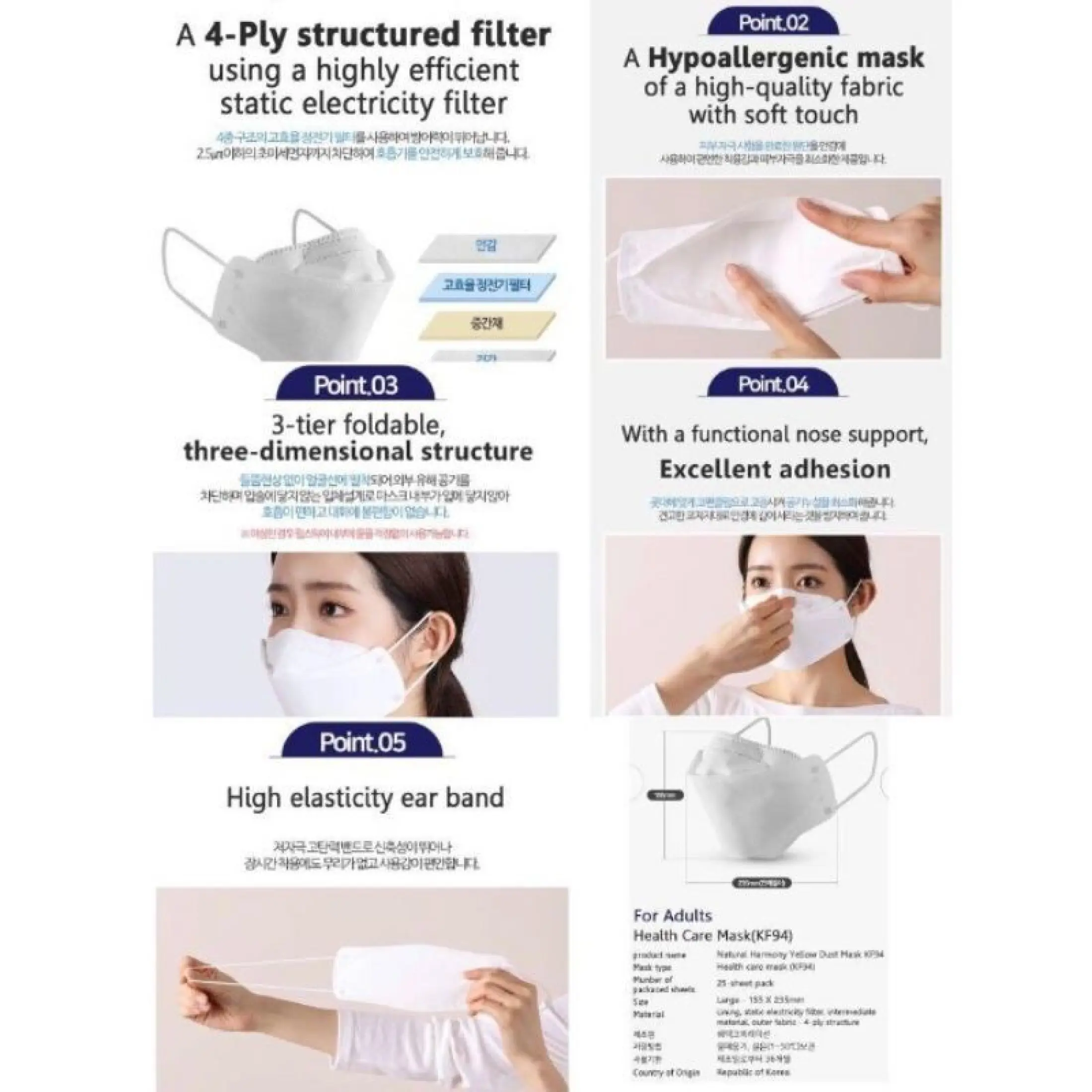 Ready Stock 50pcs Face Mask For Adult Kf94 Korean Mask 10pcs Pack 4ply Disposable Mask Mouth 3 Ply Pm 2 5 Daily Protective Mask Waterproof Reusable Adult Mask Breathable Comfortable White Lazada Singapore