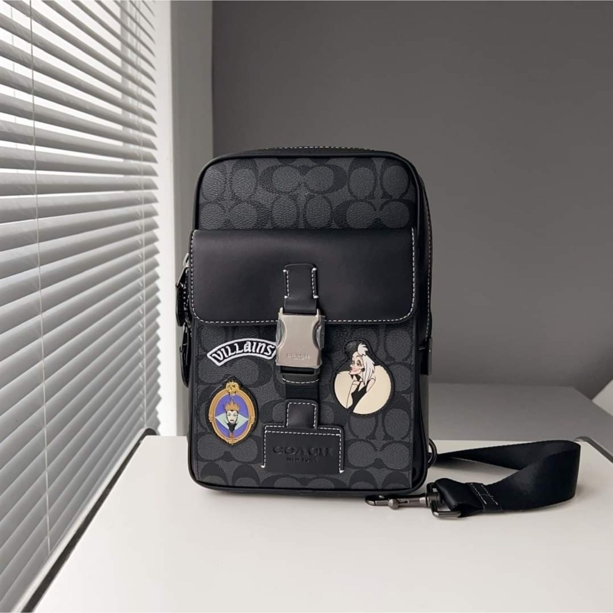 Coach Disney X Track Backpack in Signature Canvas with Patches CC036