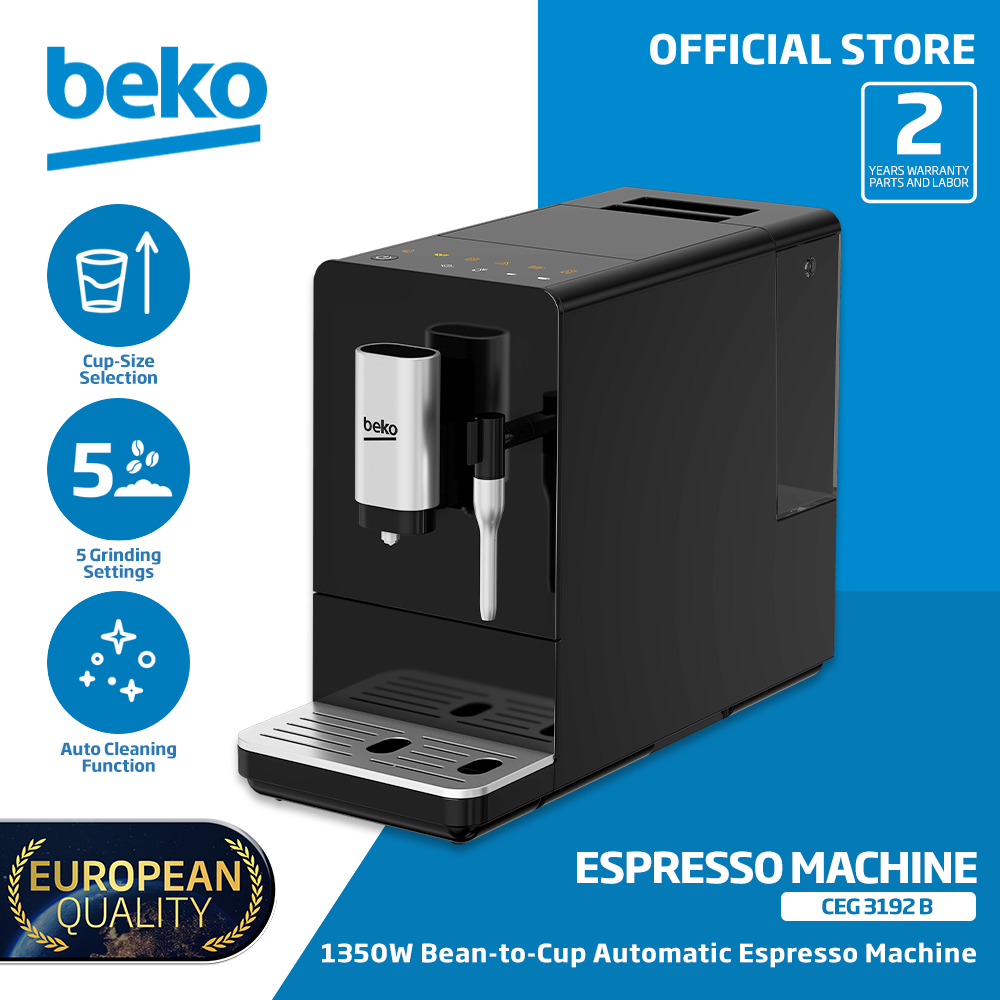 Beko 1350W Espresso Maker with Steam Wand CEG3192B (Black)