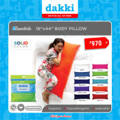 dakki Essentials 18"x44" Solid Color Body Pillow