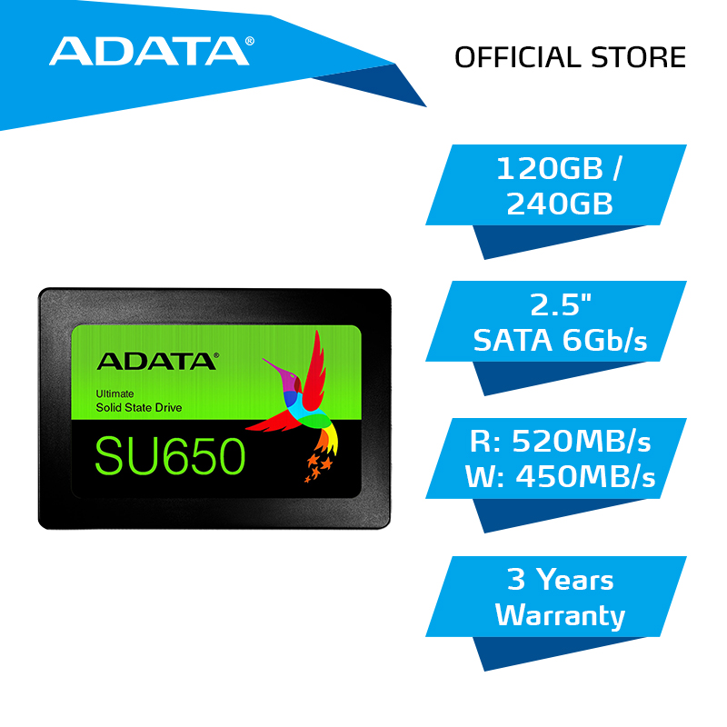 ADATA SU650 3D-NAND 2.5 SATA High Speed Read up to 520MB/s