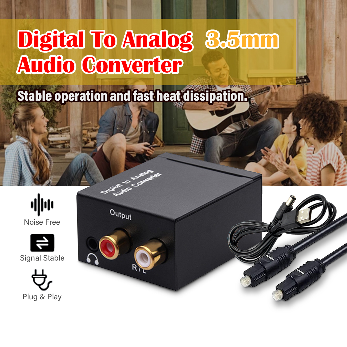 Mm Conversor Audio Digital A Audio Analogico Digital Coax Optical