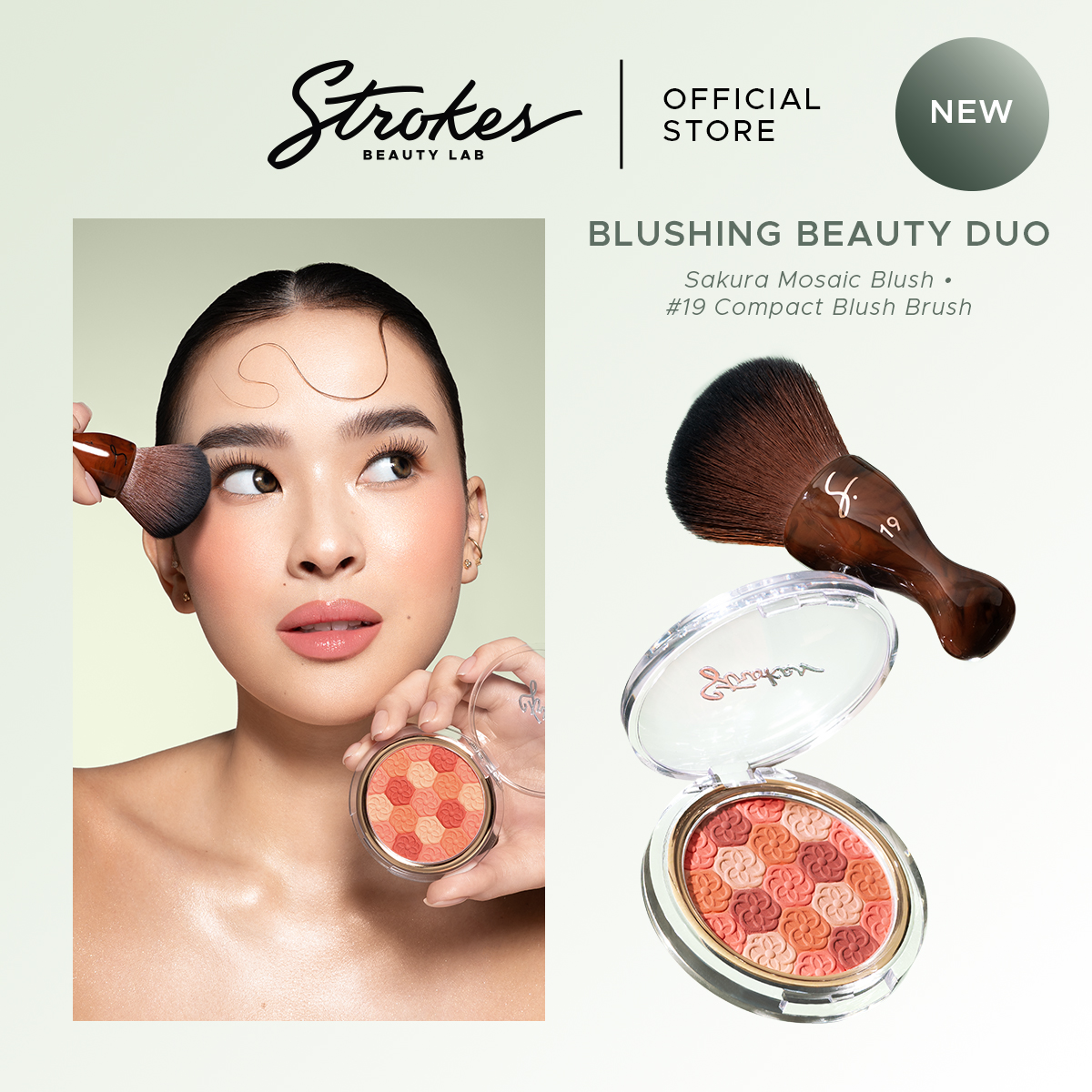 Discount on Strokes Beauty Lab  shoes - SKU: Strokes Blushing Beauty Duo [Sakura Mosaic Blush & Compact Blush Brush]