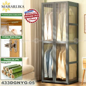 Maharlika 433DGNYG Bamboo Clothes Storage Wardrobe Household Storage Cabinet Hanging Clothes