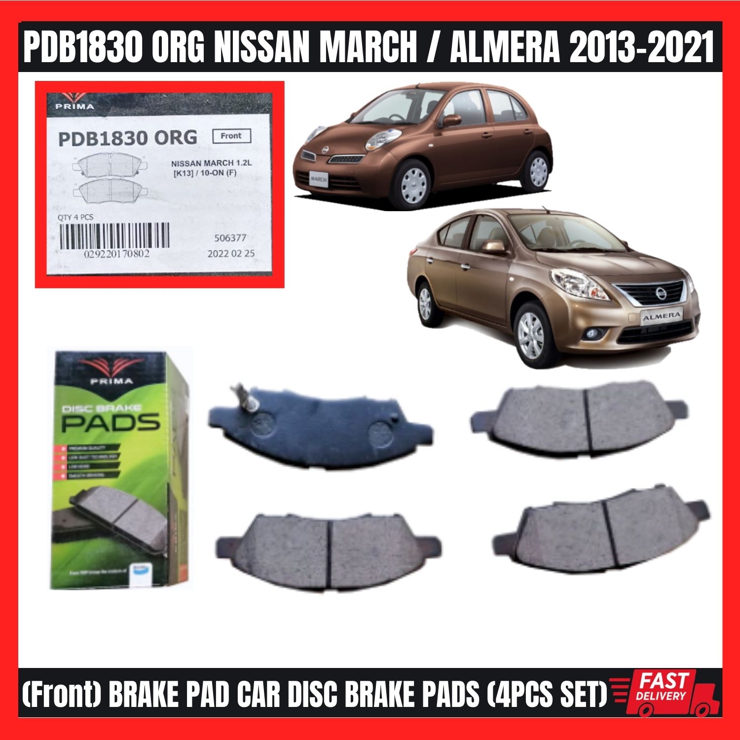 nissan almera brake pad price