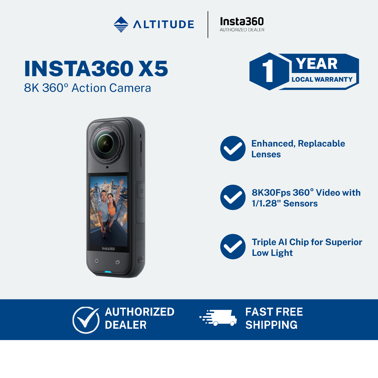 Insta360 X5 360º Waterproof Action Camera with 8K Resolution and Superior Low Light Quality Presyo 32,990 Piso*Libreng Shipping