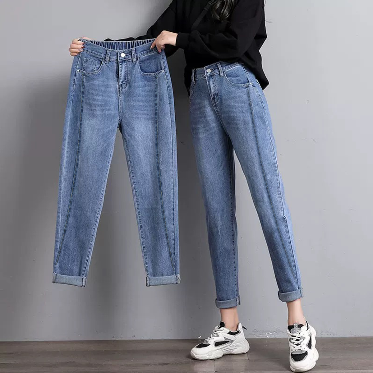 NEW ARRIVAL FASHION MOM JEANS wide leg high waist jeans woman korean style  boyfriend jeans for S-3XL