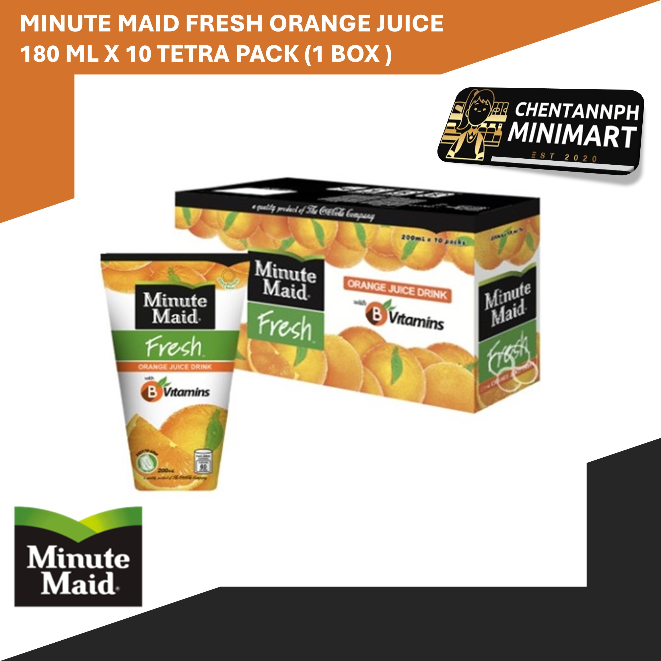 Minute Maid Fresh Orange Juice Drink Tetra Pack 180mL x 10 pieces Lazada PH