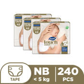 Drypers Touch Size NB - 80 pcs x 3 packs  - Tape Diapers