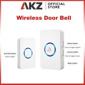 AKZ Wireless Waterproof Doorbell with 60 Ringtones - Easy Install