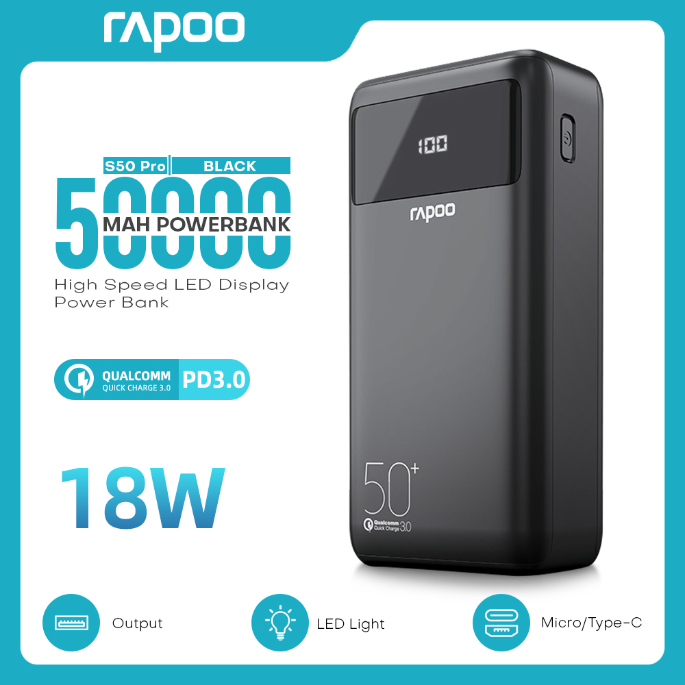 Rapoo S50 Pro 50000mAh Powerbank with Fast Charging