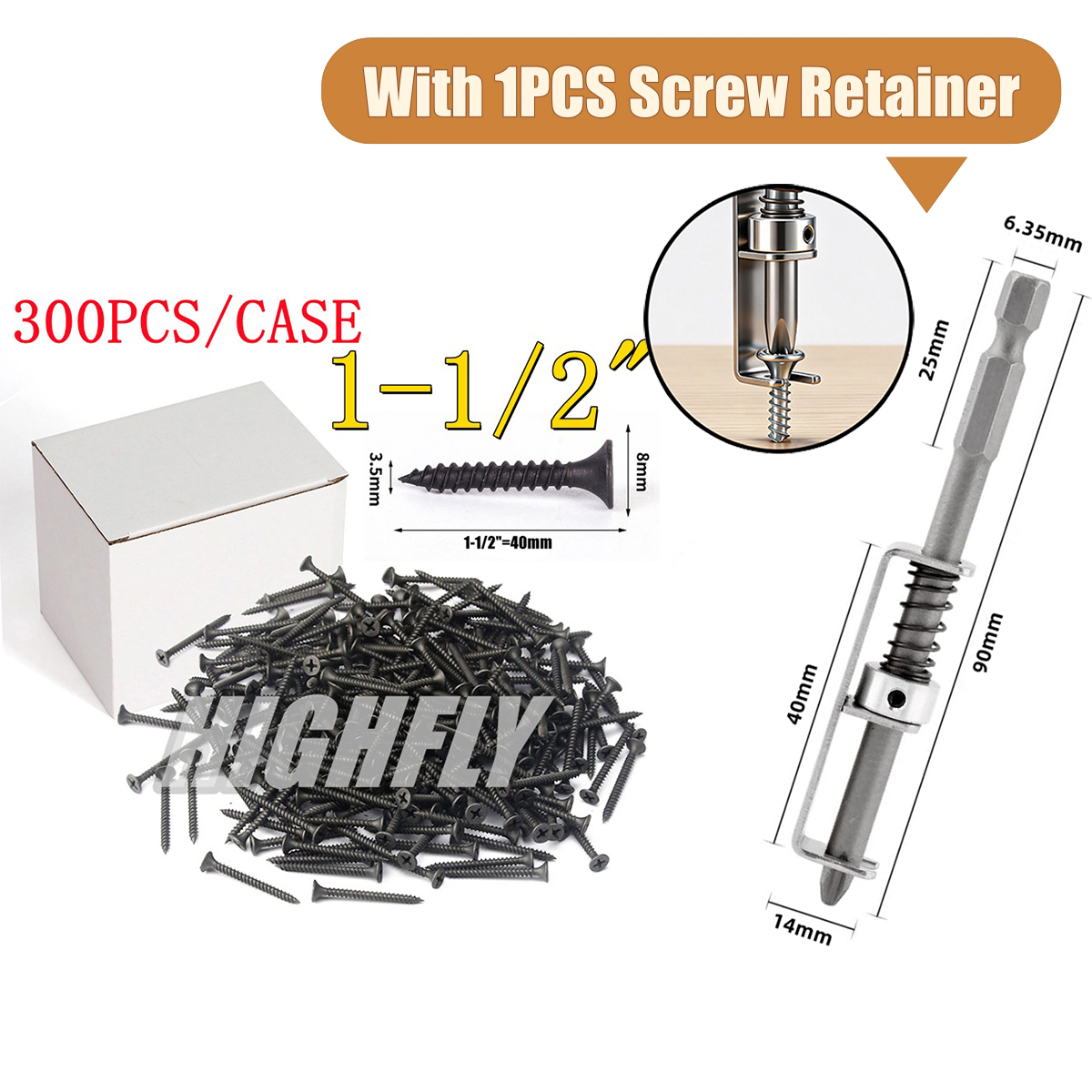 500/300/200PCS High Hardness Black Wood Screws Phillips Drive Flat Head, Wood Screws, Screws, Drywall Screws, Screws Set, 4 Sizes (2”,1-1/2”,1”,3/4”) - Image 4