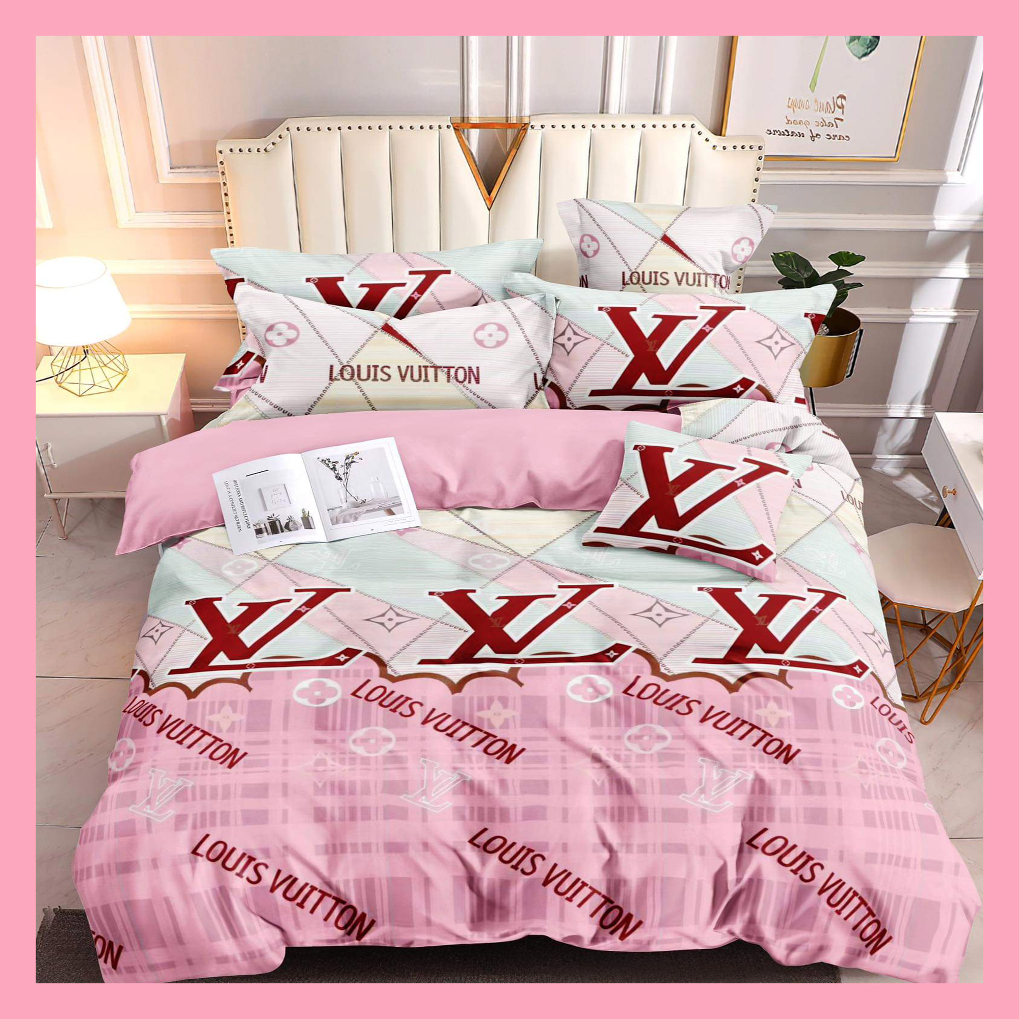 lv13 louis vuitton custom bedding set #1 (duvet cover & pillowcases)