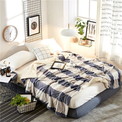 Mini Home Textiles Double Layers Smooth As Milk Blanket Throw Plush Warm Sleeping Blanket for Autumn Winter Blanket (15)