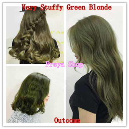 Very Stuffy Green Blonde Hair Color with Oxidant