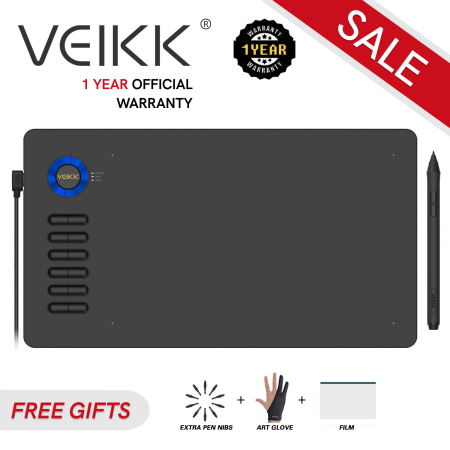 VEIKK A15pro Graphics Tablet with Battery-Free Stylus and Shortcut Keys