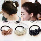 Fashion Elastic Rope Hair Ties Hairband Pearl Hair Tie Korean Style Rubber Material Hair Accessorie Cadia