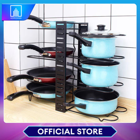 8 Tiers Pan Rack Organizers Pot Rack Duerer 3 Diy Methods Kitchen Counter and Cabinet