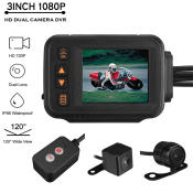 Waterproof Motorcycle Dash Cam - 720P FHD Dual Camera