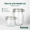 Famco Glass Jar with Airtight Lid, 500ml - 1000ml