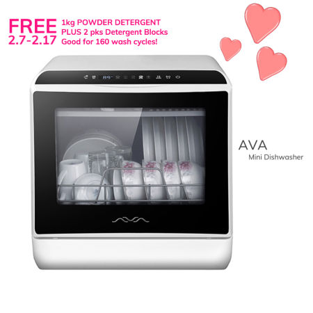AVA Mini Dishwasher - Countertop Tabletop Machine with Drying