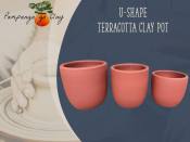 U-shape Terracotta clay pot small, medium, large