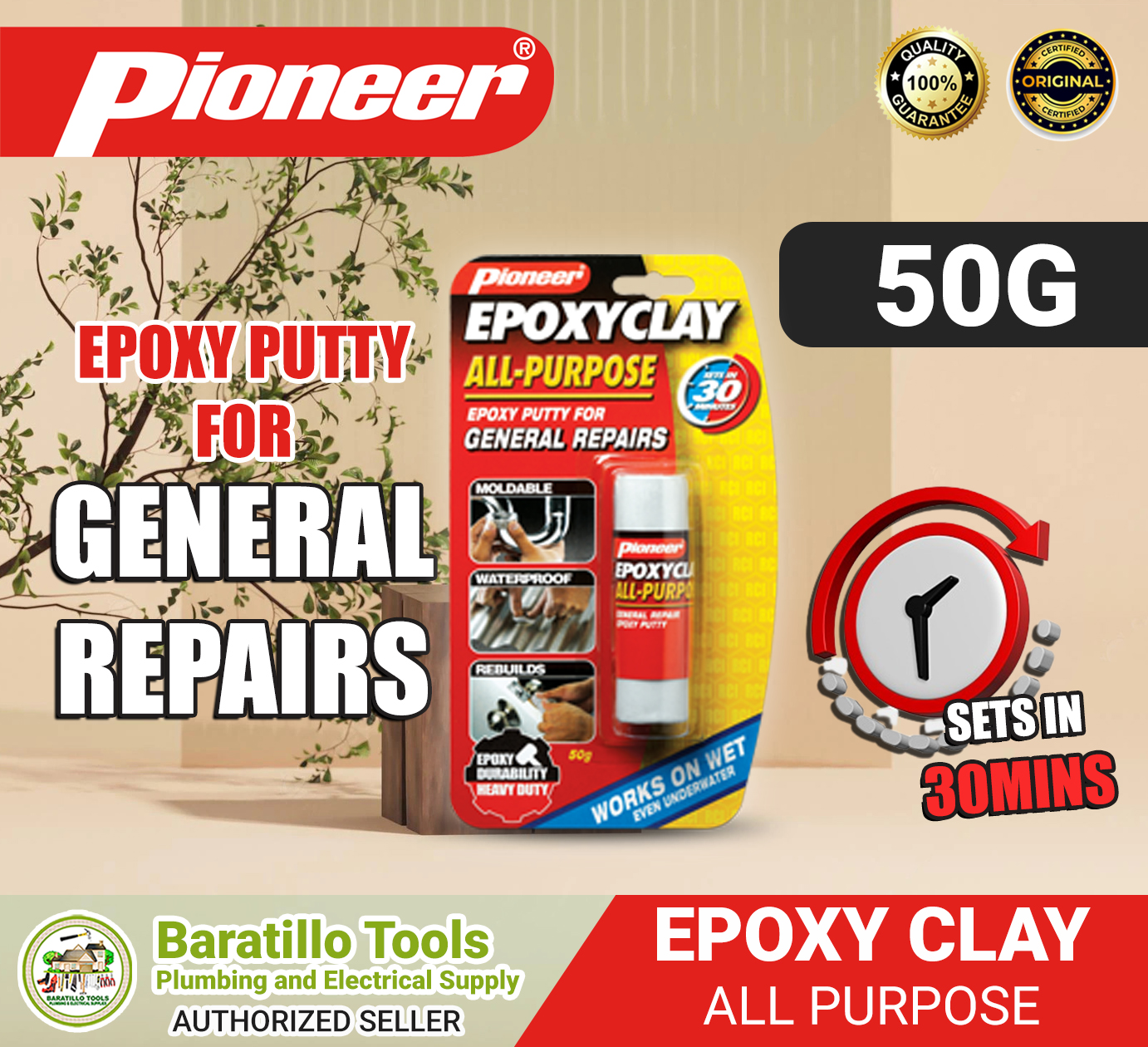 Pioneer Epoxy Clay All Purpose - Pioneer