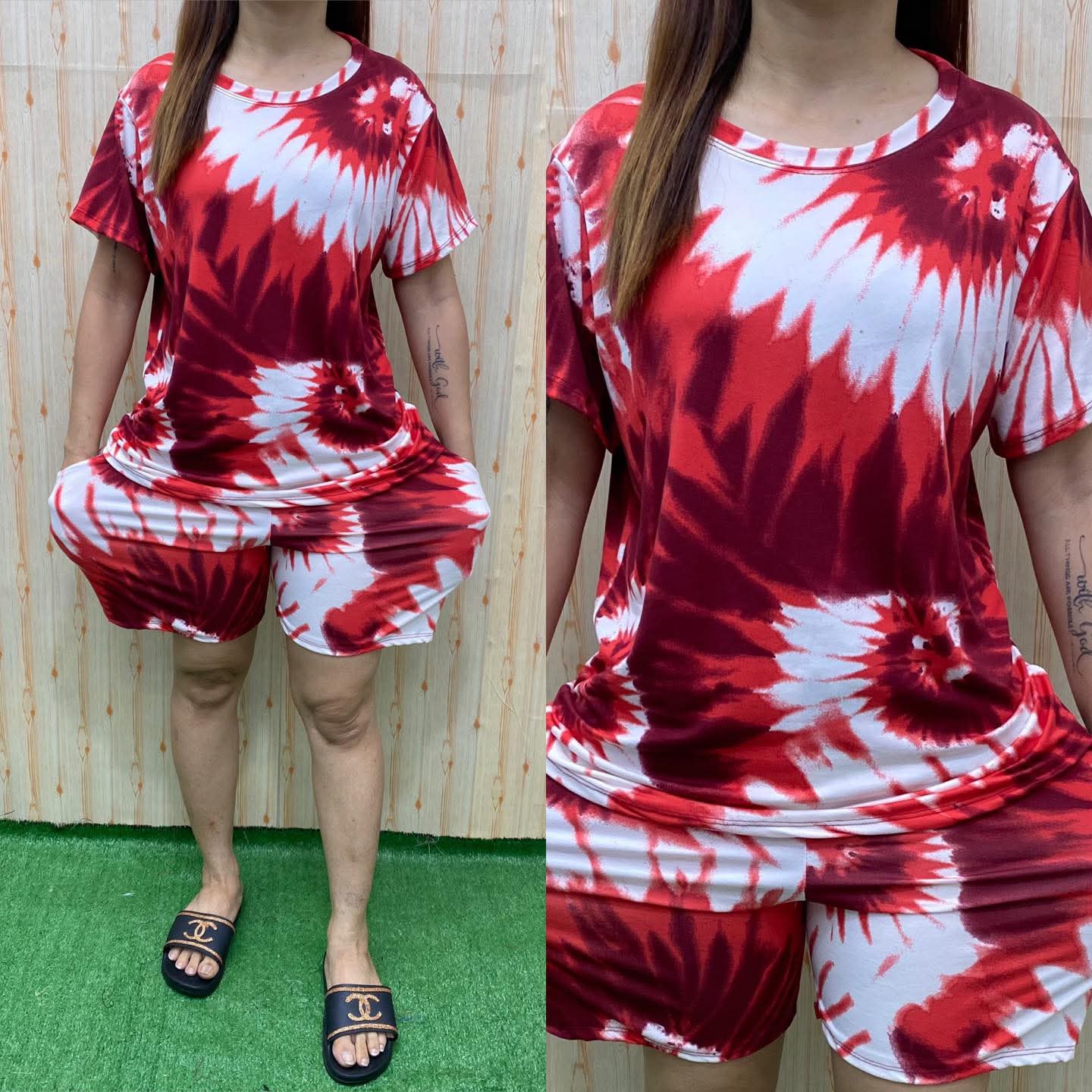 3PCS ASSORTED TIEDYE TERNO TSHIRT SHORT UP TO 2XL