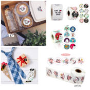 500PCS One Roll Self-adhesive Tape Thank You Stickers Christmas Stickers for Kitchen Baking Seal Labels Wedding Scrapbook Tags Packing Gift Box Sealing Sticker Ldeal for Bakery, Online Retailer, Boutique, Small Shop Use Bags, Tissue Boxes etc