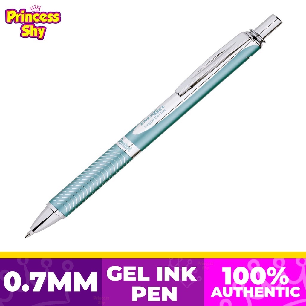 Pentel EnerGel Alloy RT Retractable Gel Roller Pen 0.7mm Blue alluminum barrel 