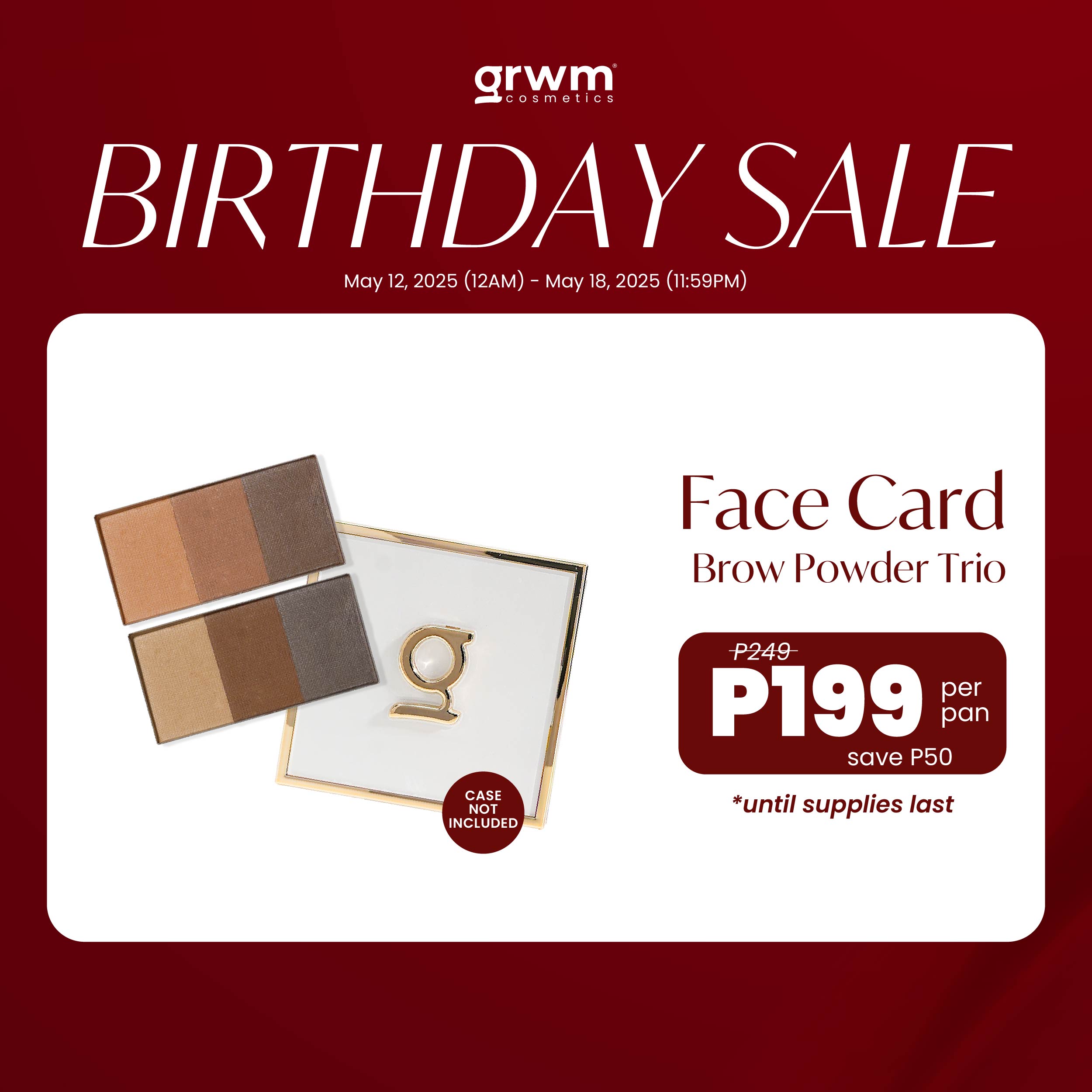 Discount on GRWM Cosmetics  shoes - SKU: GRWM Cosmetics Face Card - Brow Powder Trio [case not included]