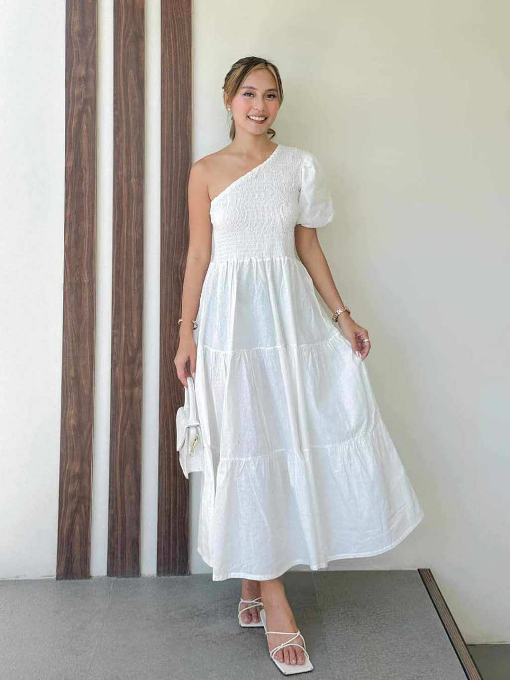 cotton white dress womens Dune Cotton Gauze Oceana Dress - White