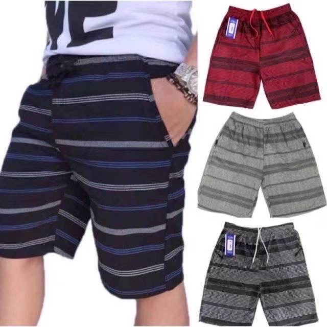 Lazada Philippines - Mens Cotton Striper shorts Free size plus size (28 to 36) waistline HT