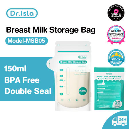 Isla Breast Milk Storage Bags - 30PCS, 150mL, Zip Lock